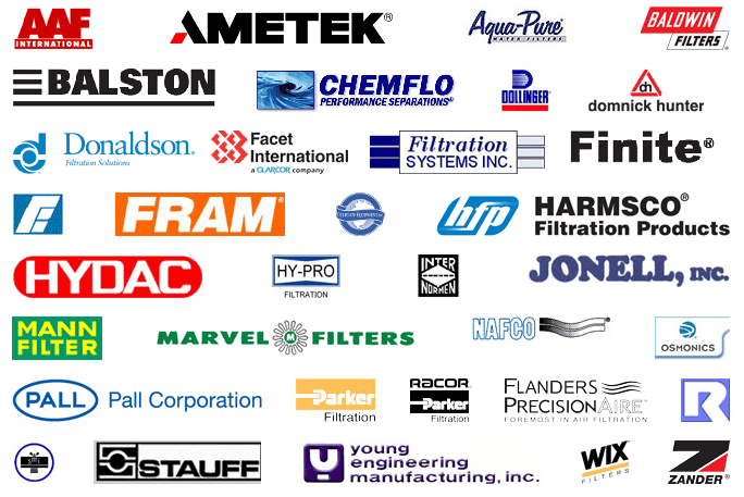 OEM filter brands and other manufacturers that we represent